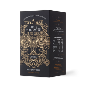 True collagen powder box by Ancient and Brave
