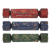 Ancient + Brave Wellness Christmas Cracker Set featuring three luxury crackers in red, blue, and green, each labeled with a wellness blend name and gold botanical illustrations.