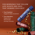 A promotional graphic for wellness gift christmas crackers on a warm brown background. White text on the left reads, 'FOR MORNINGS THAT FOLLOW LATE NIGHTS AND DAYS THAT DEMAND YOUR BEST' with bullet points about True Creatine+ and True Hydration.