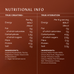 Nutritional information table for Ancient + Brave Rise + Recover Cracker, listing energy, fat, carbohydrate, fibre, protein, salt, and ingredient details.