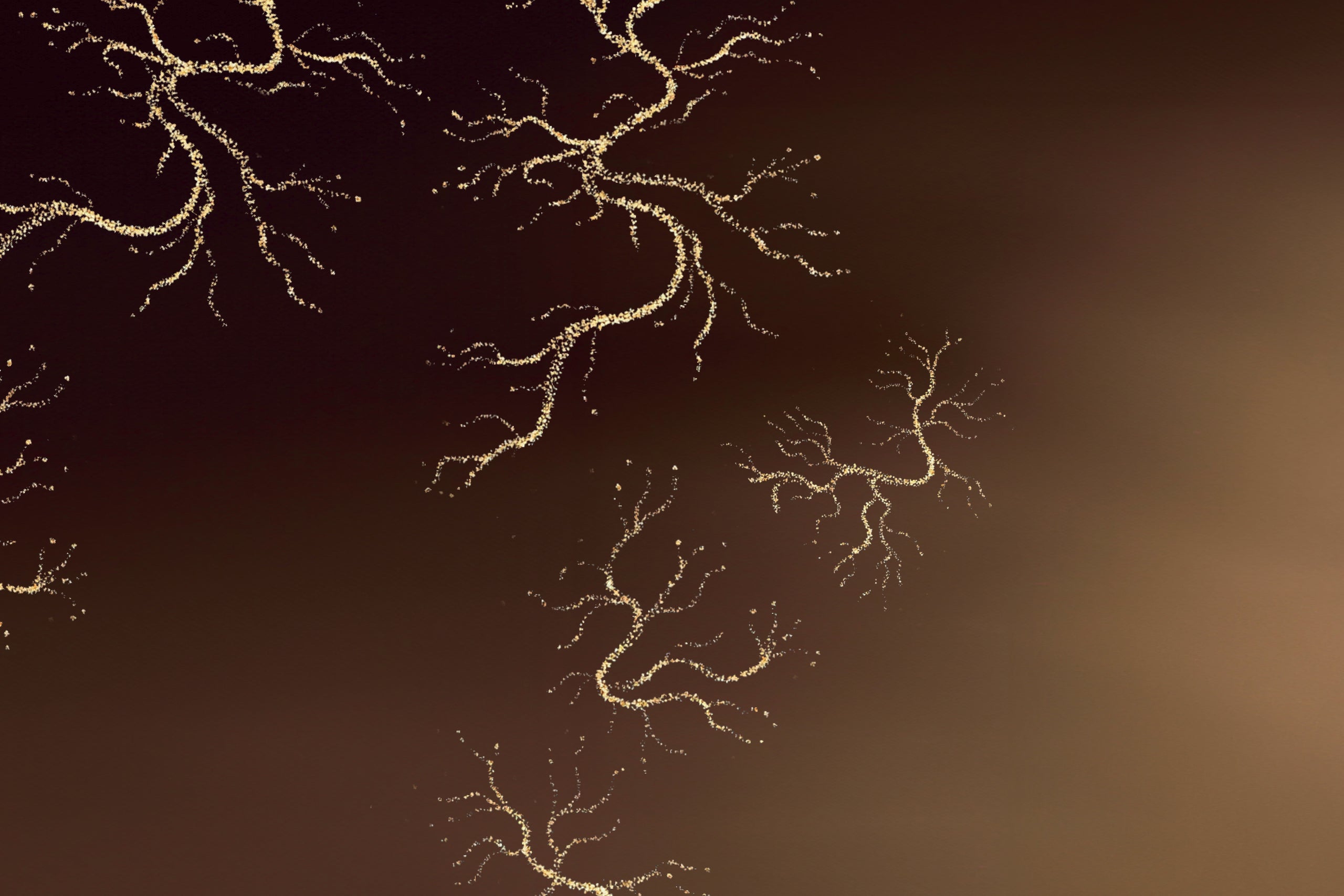 Neural network diagram on a brown background