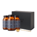 3 amber glass jars of True Hydration with a black gift box in the background, and a gold ritual scoop from Ancient and Brave