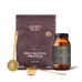 Brave Ancestral Protein and True Creatine with measuring scoops on a white background
