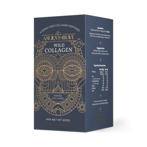 Box of type I hydrolysed marine collagen powder from Ancient and Brave